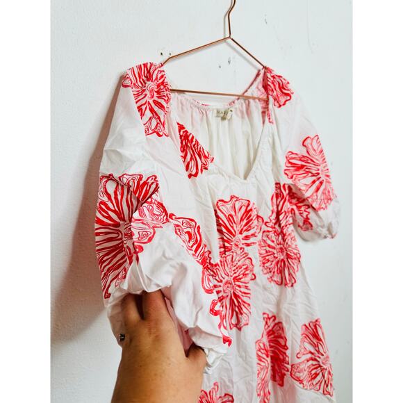 MARIE OLIVER Pink Floral 100% Cotton Ava V-Neck 3/4 Sleeve Maxi Dress Size M - Picture 6 of 16